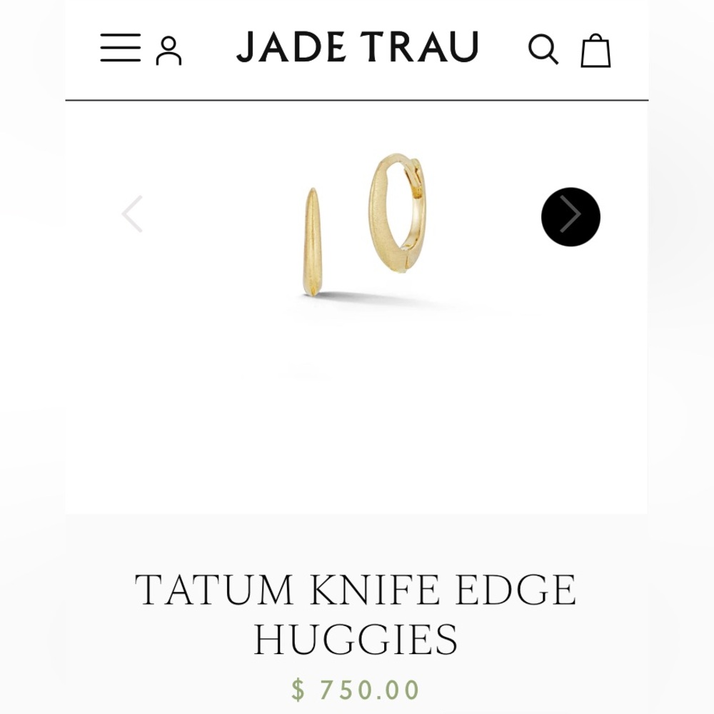 Jade Trau Single Tatum Huggie Hoop Earring 18kt Gold